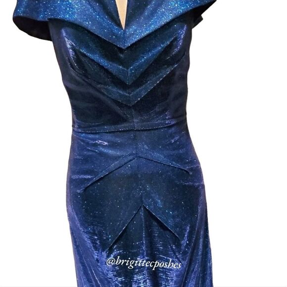 RENE RUIZ Off-The-Shoulder Mermaid Glitter Gown - Picture 4 of 11